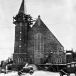 The church of Sainte-Amélie nearing completion.